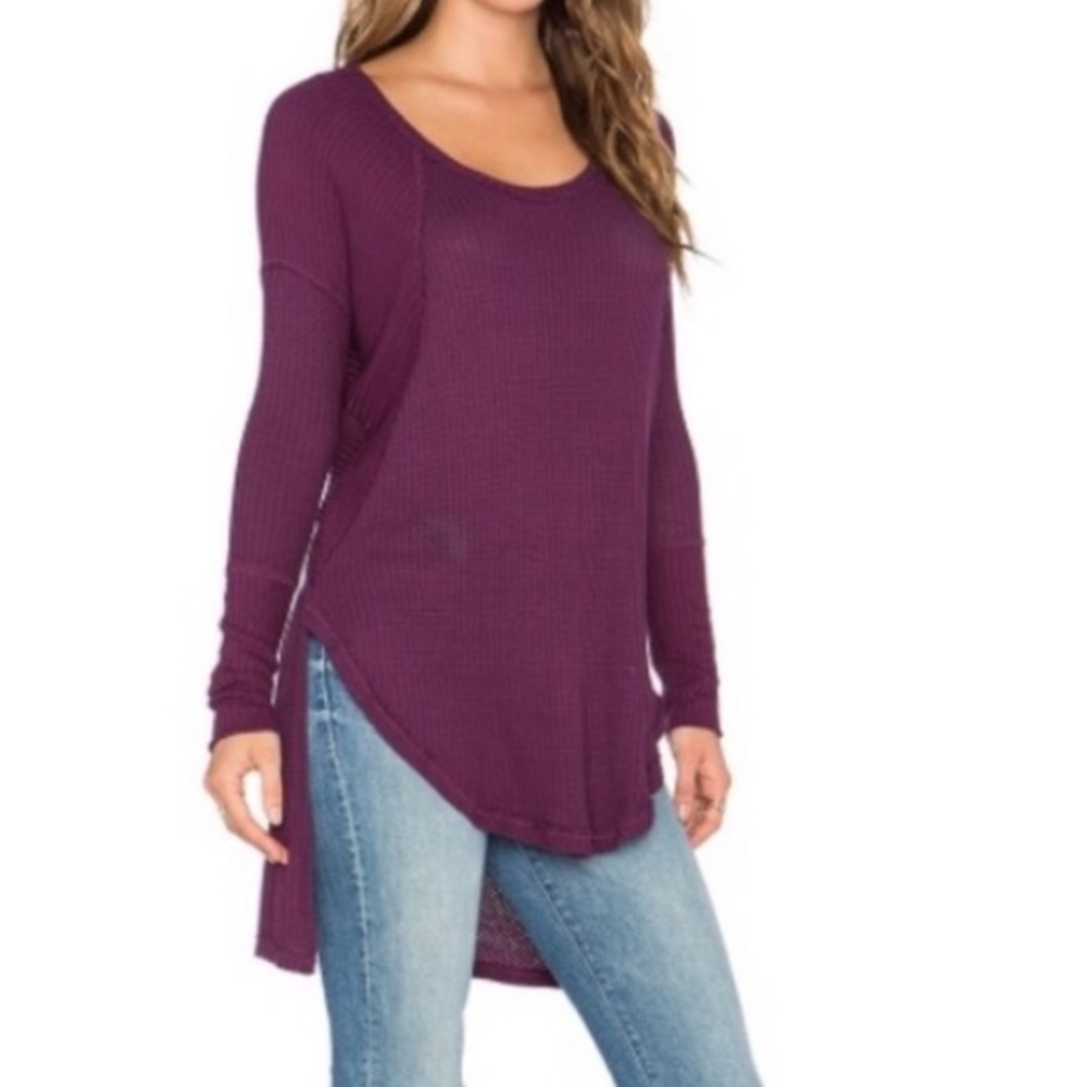 FREE People 'Ventura' High/Low Thermal Top